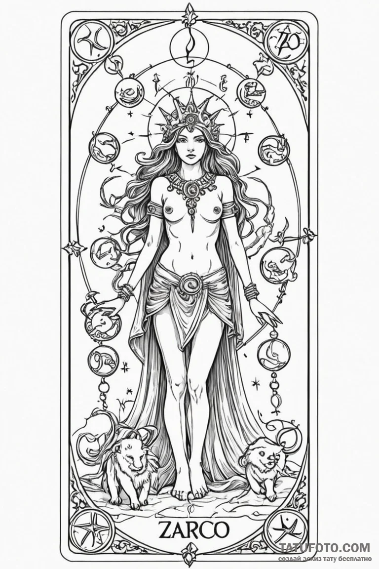 Tattoo sketch a personalized tarot card with... - эскиз тату (№1750882721_0, 25.06.2025 20:18) — Tatufoto.com