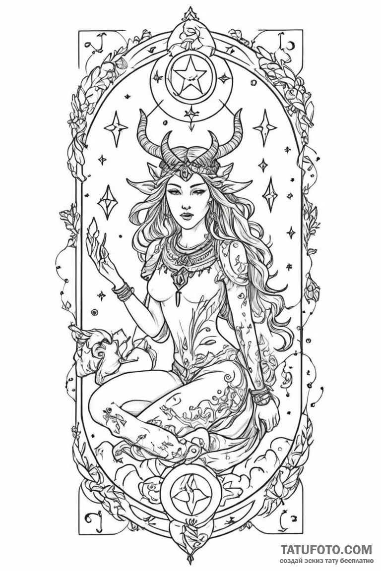 Tattoo sketch a personalized tarot card with... - эскиз тату (№1750882721_1, 25.06.2025 20:18) — Tatufoto.com