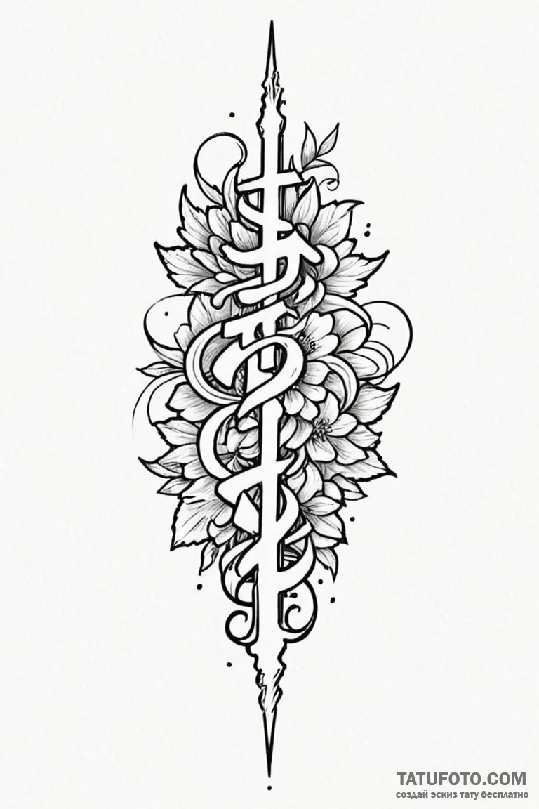Tattoo design a philosophical quote about str... - эскиз тату (№1750883594_1, 25.06.2025 20:33) — Tatufoto.com
