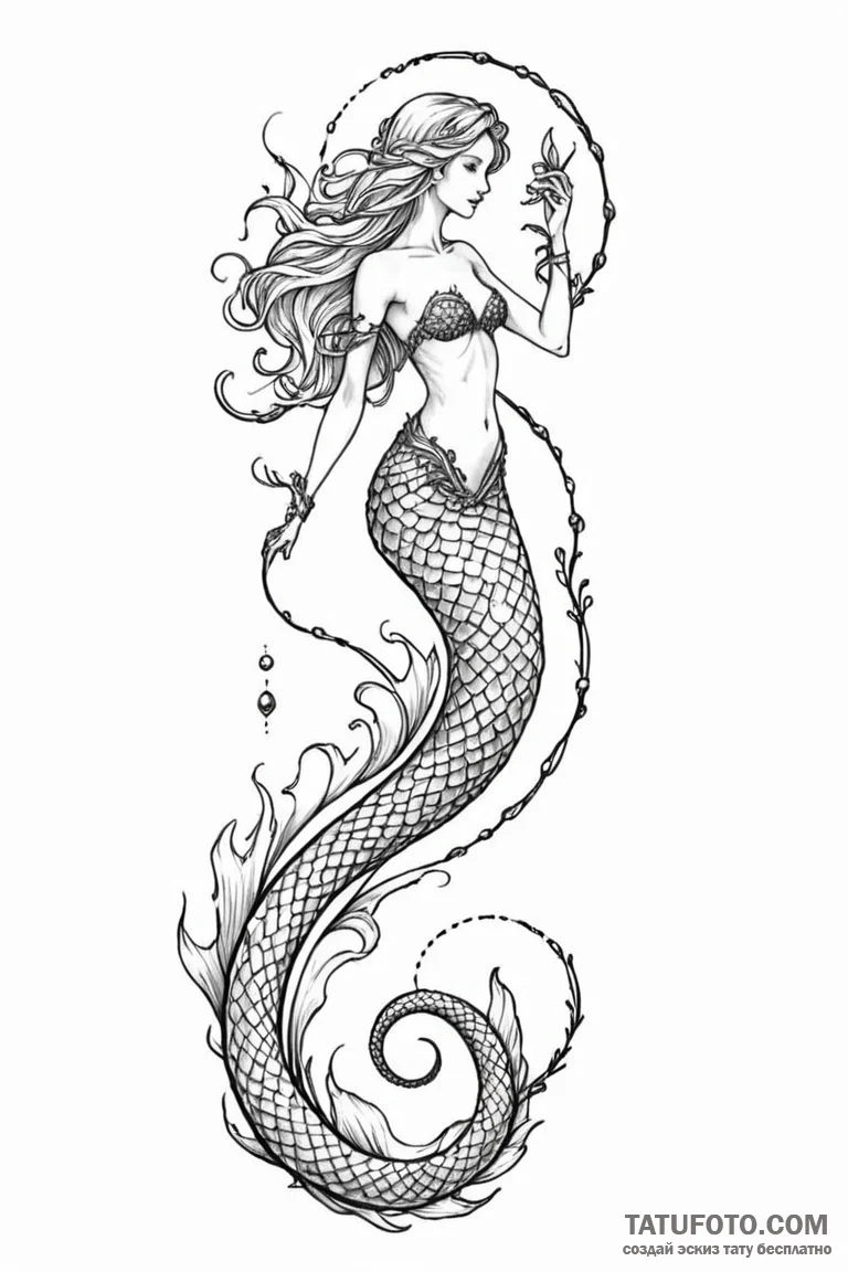 Tattoo design a delicate scale pattern (e.g.,... - эскиз тату (№1750884327_0, 25.06.2025 20:45) — Tatufoto.com