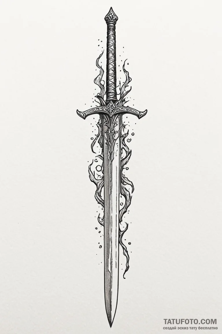 Tattoo design a medieval longsword plunged in... - эскиз тату (№1750885415_1, 25.06.2025 21:03) — Tatufoto.com