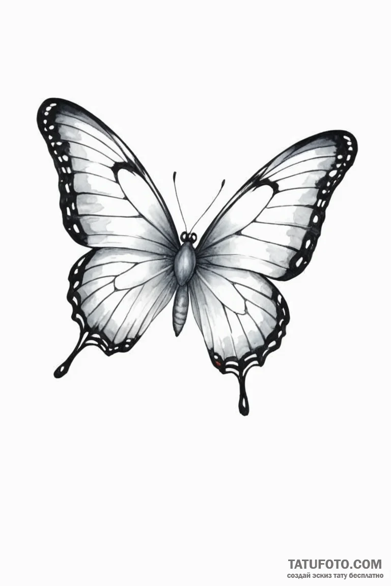 Tattoo design a tiny, realistic butterfly wit... - эскиз тату (№1750886232_0, 25.06.2025 21:17) — Tatufoto.com
