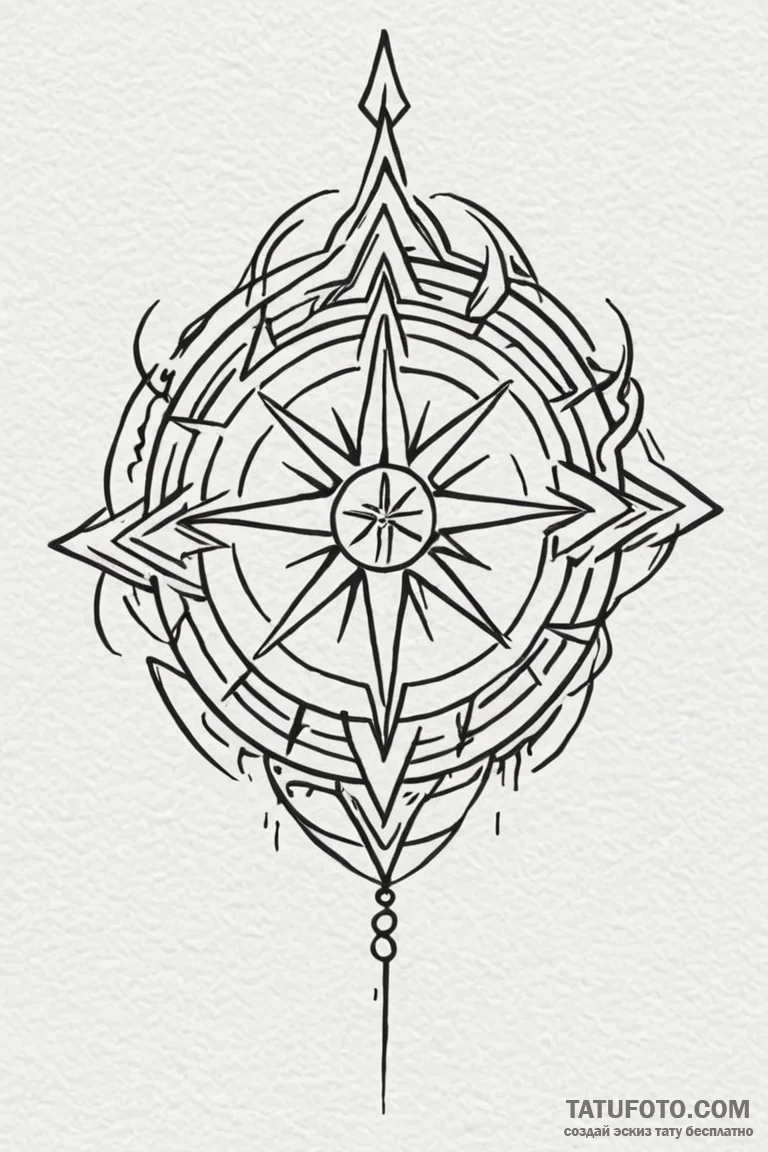 Tattoo sketch: a simple kolovrat amulet, desi... - эскиз тату (№1750886367_0, 25.06.2025 21:19) — Tatufoto.com