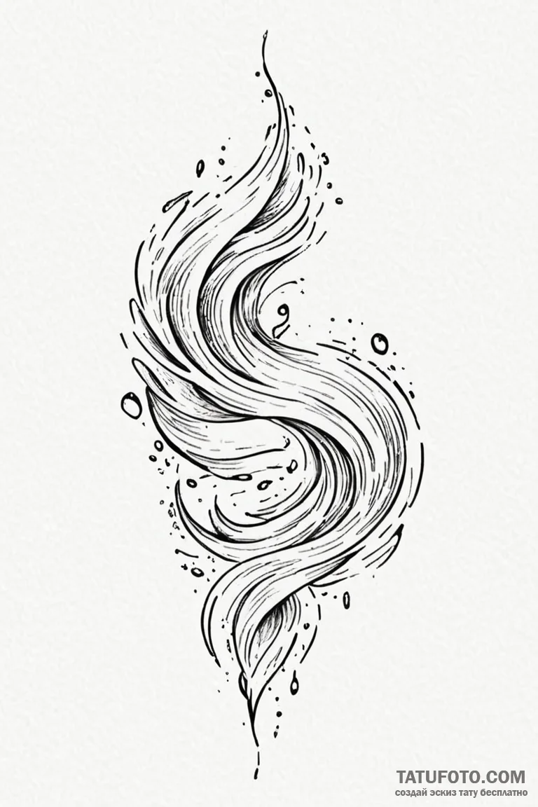Tattoo design a subtle texture of flowing wat... - эскиз тату (№1750888009_1, 25.06.2025 21:46) — Tatufoto.com