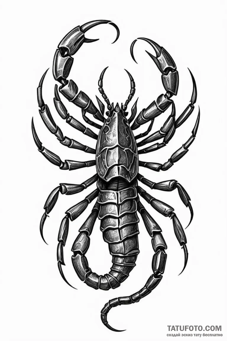 Tattoo design a menacing scorpio scorpion, wi... - эскиз тату (№1750889922_0, 25.06.2025 22:18) — Tatufoto.com
