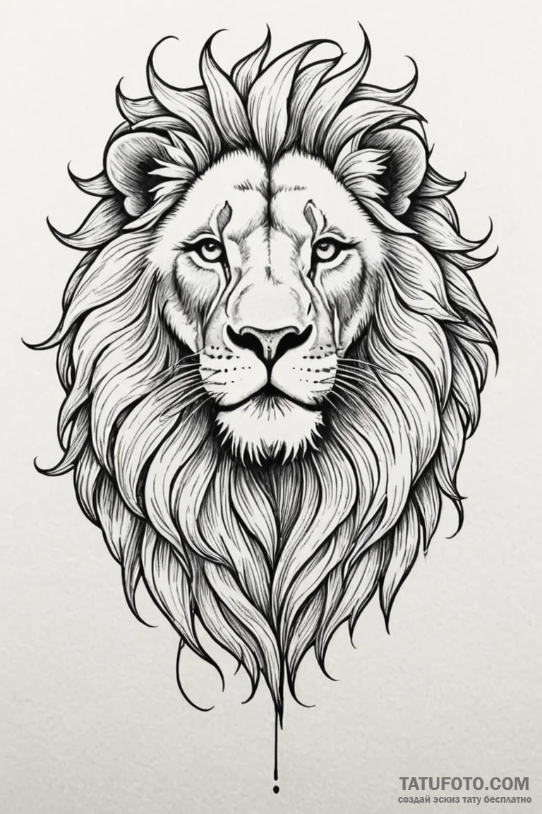 Tattoo sketch a subtle leo lion outline, with... - эскиз тату (№1750890738_1, 25.06.2025 22:32) — Tatufoto.com