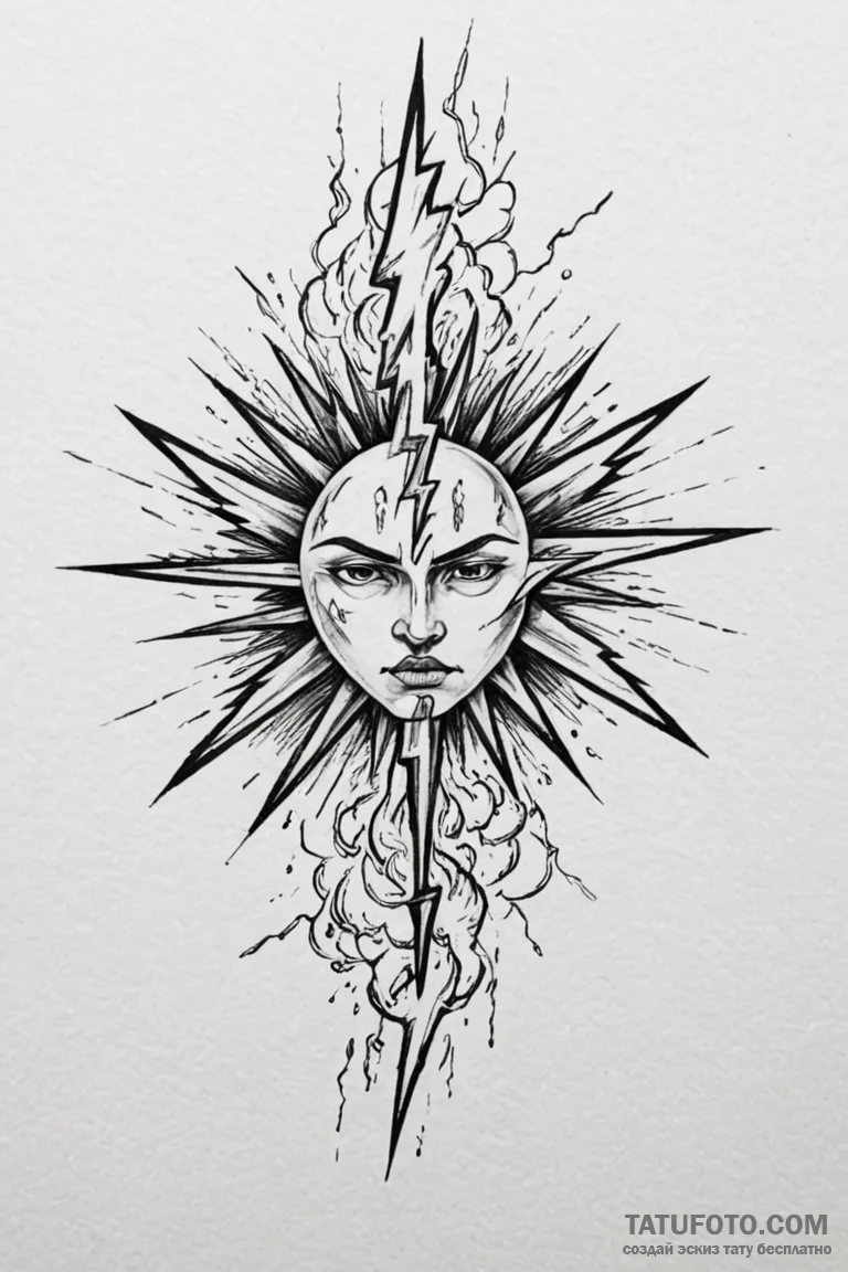 Tattoo sketch: a kolovrat emerging from a sto... - эскиз тату (№1750892676_1, 25.06.2025 23:04) — Tatufoto.com