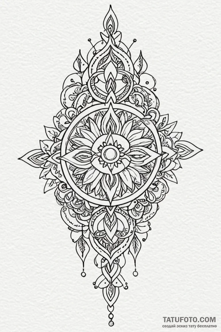 Tattoo sketch: a cluster of lunitsa symbols,... - эскиз тату (№1750894288_0, 25.06.2025 23:31) — Tatufoto.com