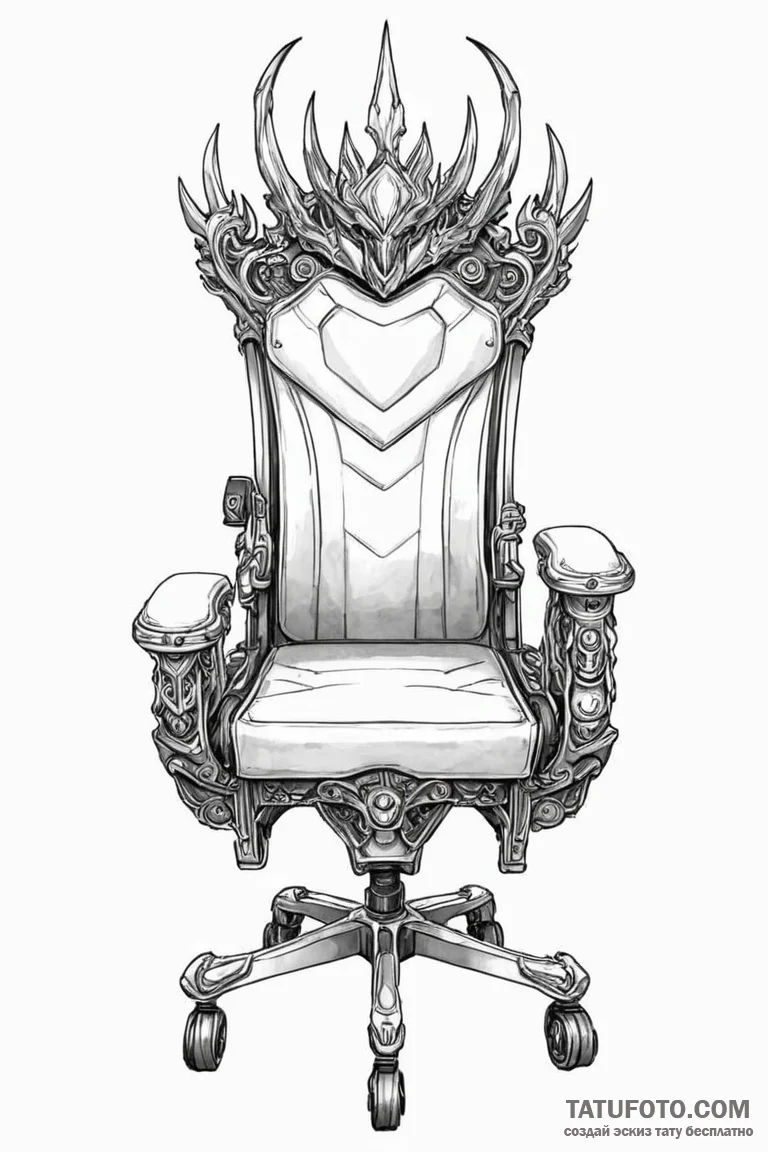 Tattoo design a gaming chair with a subtle ha... - эскиз тату (№1750896085_0, 26.06.2025 00:01) — Tatufoto.com