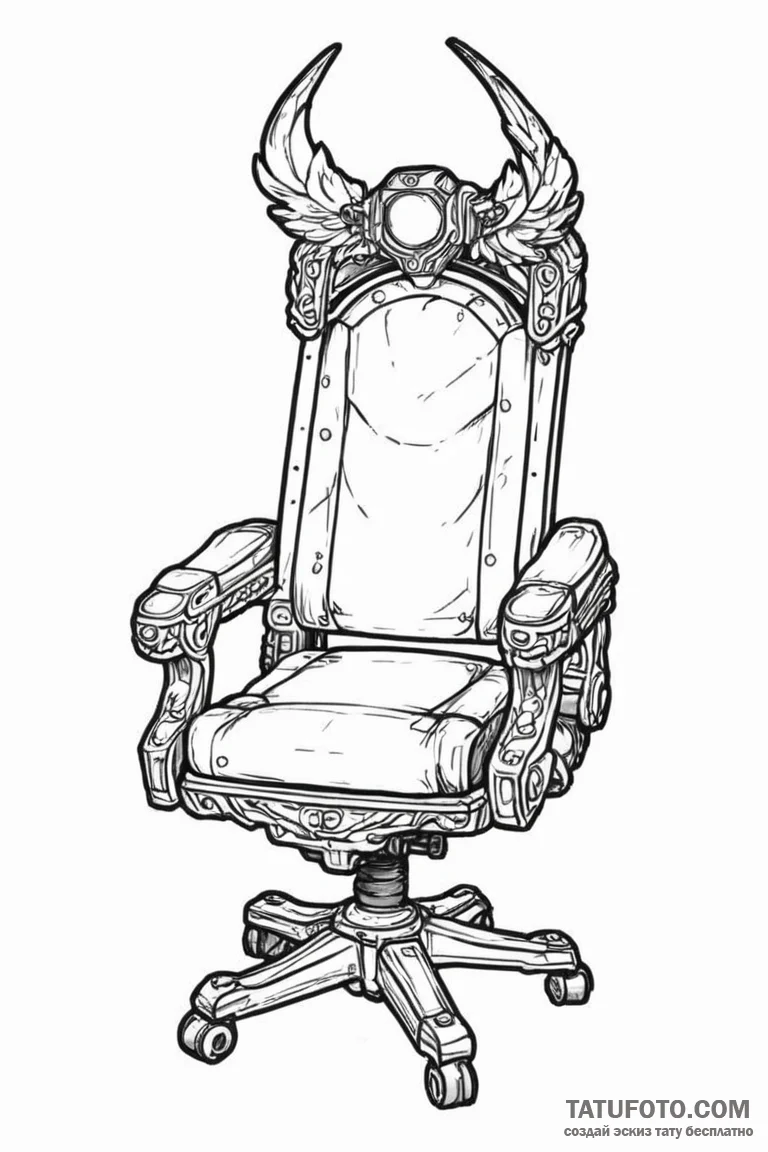 Tattoo design a gaming chair with a subtle ha... - эскиз тату (№1750896085_1, 26.06.2025 00:01) — Tatufoto.com