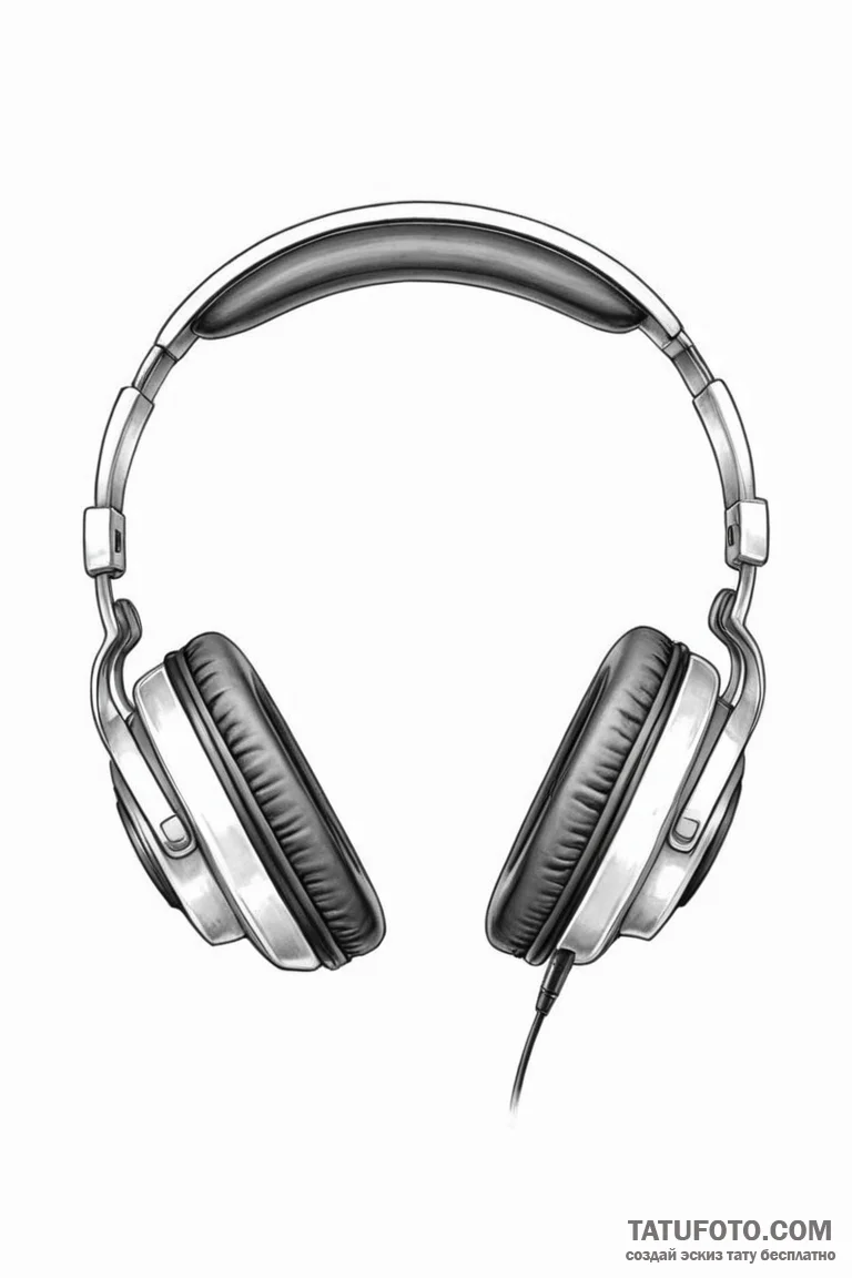 Tattoo design a pair of matching headphones. - эскиз тату (№1750896218_0, 26.06.2025 00:03) — Tatufoto.com