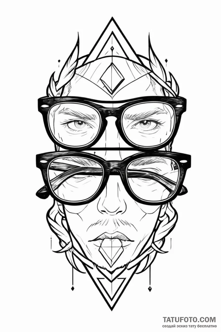Tattoo design a pair of gaming glasses reflec... - эскиз тату (№1750896920_0, 26.06.2025 00:15) — Tatufoto.com