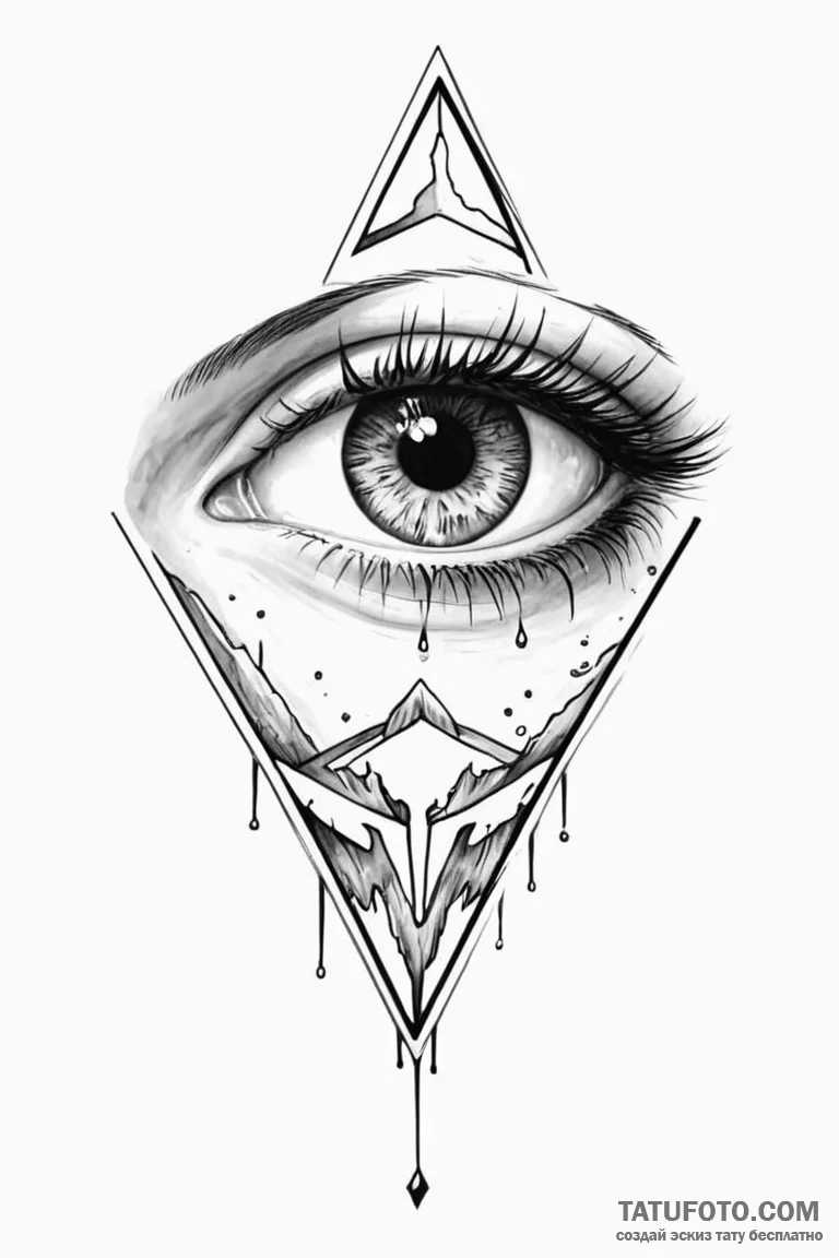 Tattoo sketch a single, open eye, vigilant an... - эскиз тату (№1750897085_1, 26.06.2025 00:18) — Tatufoto.com