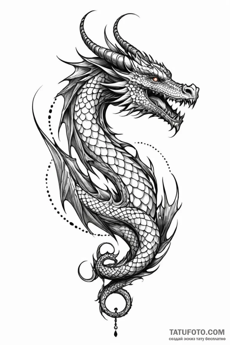 Tattoo sketch a stylized dragon scale pattern... - эскиз тату (№1750897803_0, 26.06.2025 00:30) — Tatufoto.com