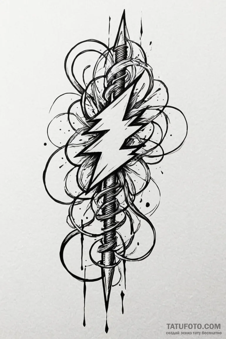 Tattoo design a powerful current of electrici... - эскиз тату (№1750897883_0, 26.06.2025 00:31) — Tatufoto.com