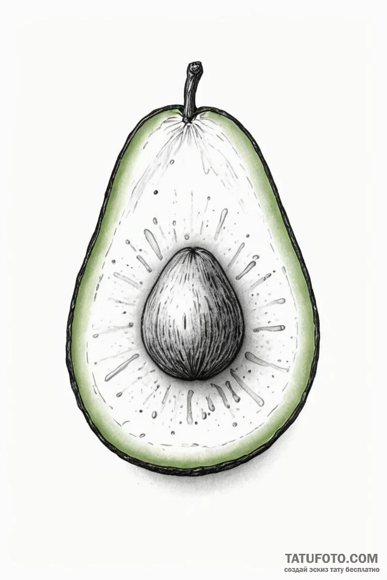 Tattoo sketch 'avocado' on one, 'toast' on th... - эскиз тату (№1750898061_0, 26.06.2025 00:34) — Tatufoto.com