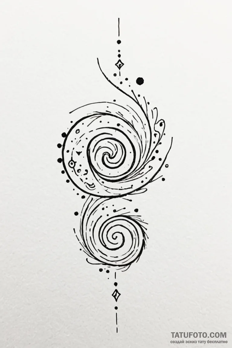 Tattoo design a tiny, abstract galaxy swirl o... - эскиз тату (№1750898771_0, 26.06.2025 00:46) — Tatufoto.com