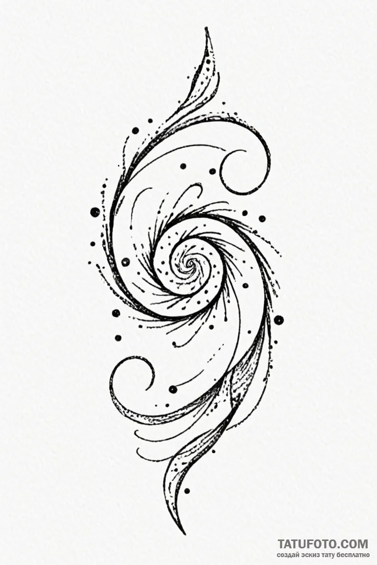 Tattoo design a tiny, abstract galaxy swirl o... - эскиз тату (№1750898771_1, 26.06.2025 00:46) — Tatufoto.com