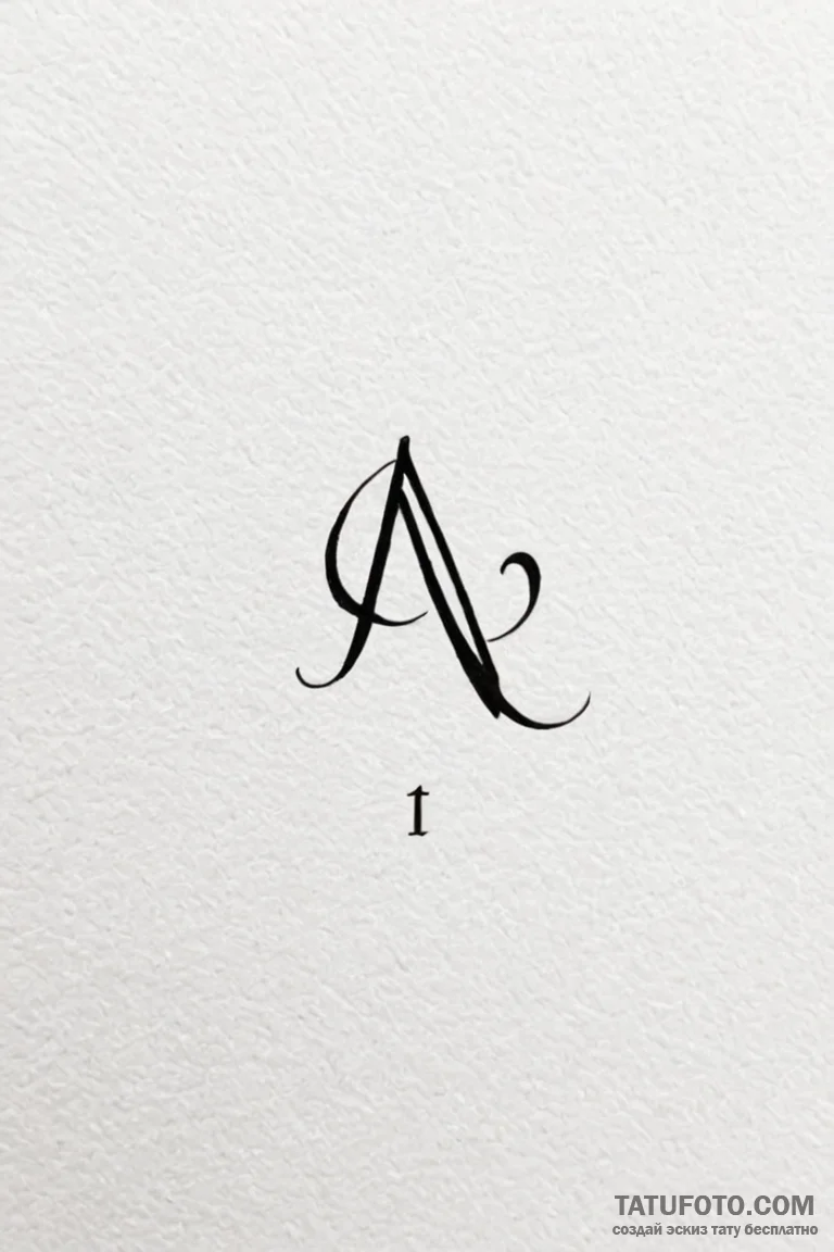 Tattoo sketch a small, hidden initial on the... - эскиз тату (№1750898860_0, 26.06.2025 00:47) — Tatufoto.com
