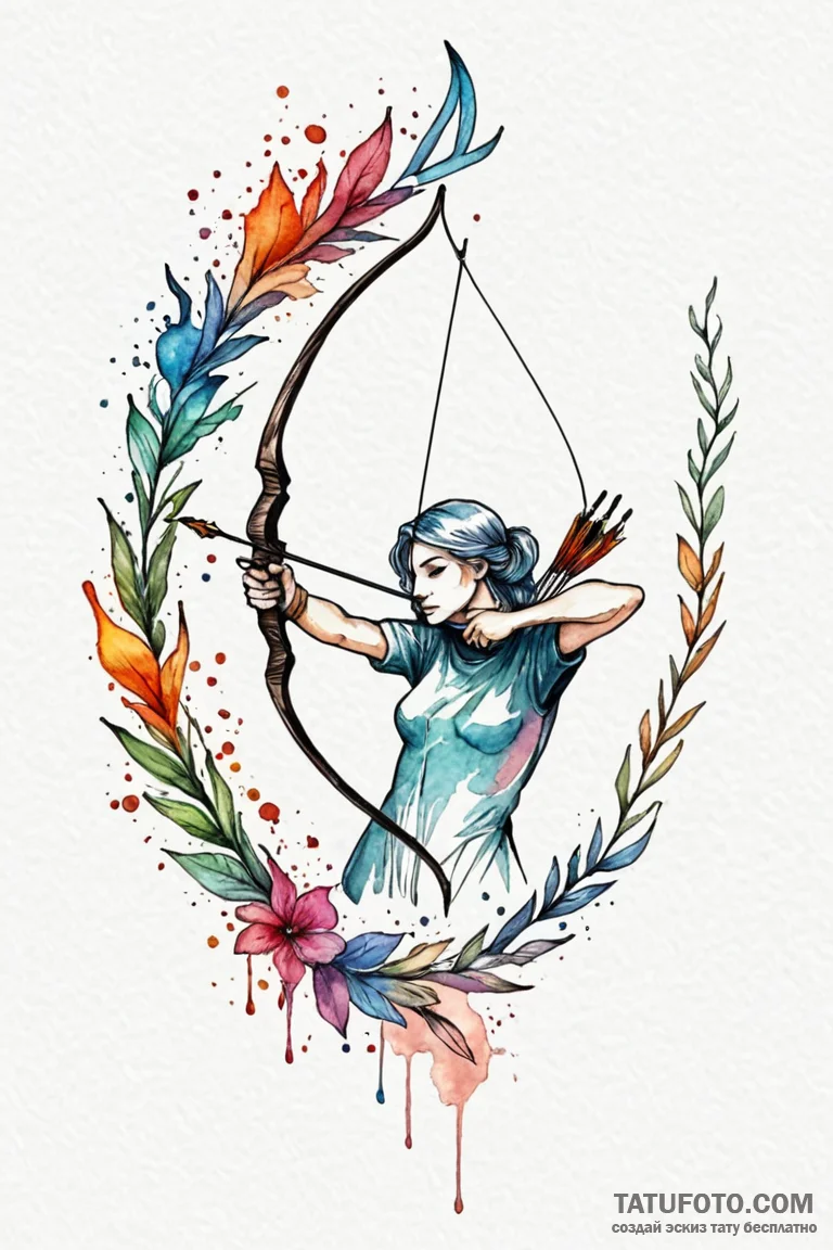 Tattoo sketch a sagittarius archer, drawing a... - эскиз тату (№1750901439_0, 26.06.2025 01:30) — Tatufoto.com