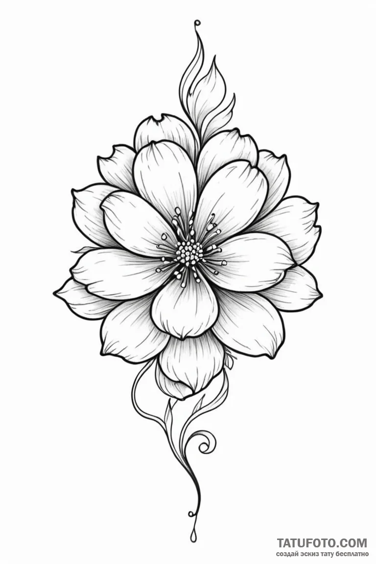 Tattoo design a flower whose petals are minia... - эскиз тату (№1750901511_0, 26.06.2025 01:31) — Tatufoto.com
