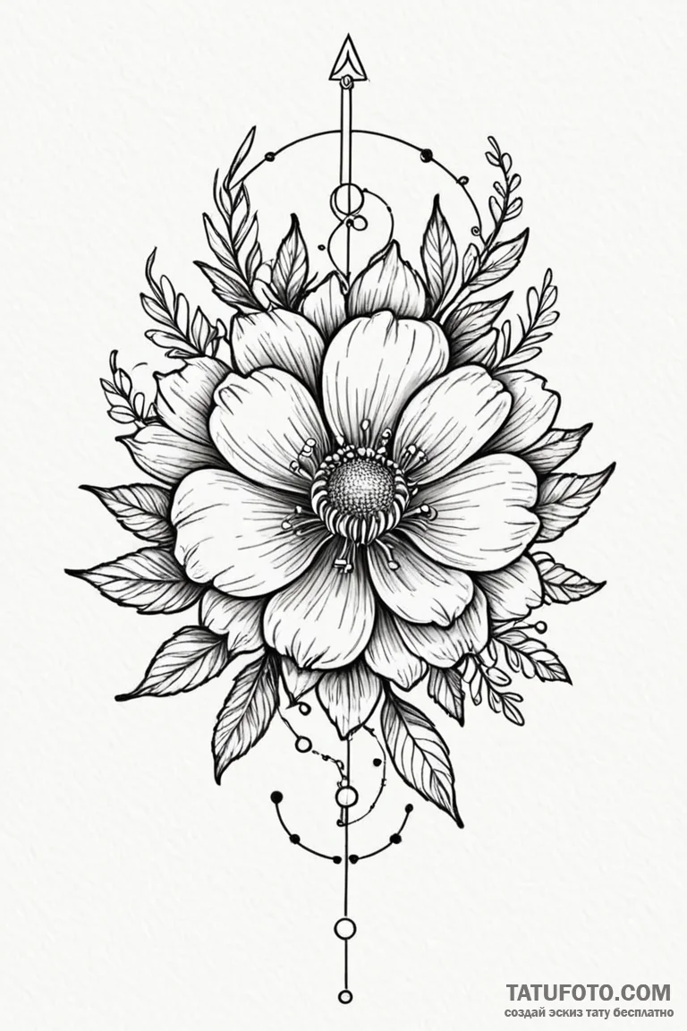 Tattoo sketch a personal birth flower combine... - эскиз тату (№1750902221_1, 26.06.2025 01:43) — Tatufoto.com