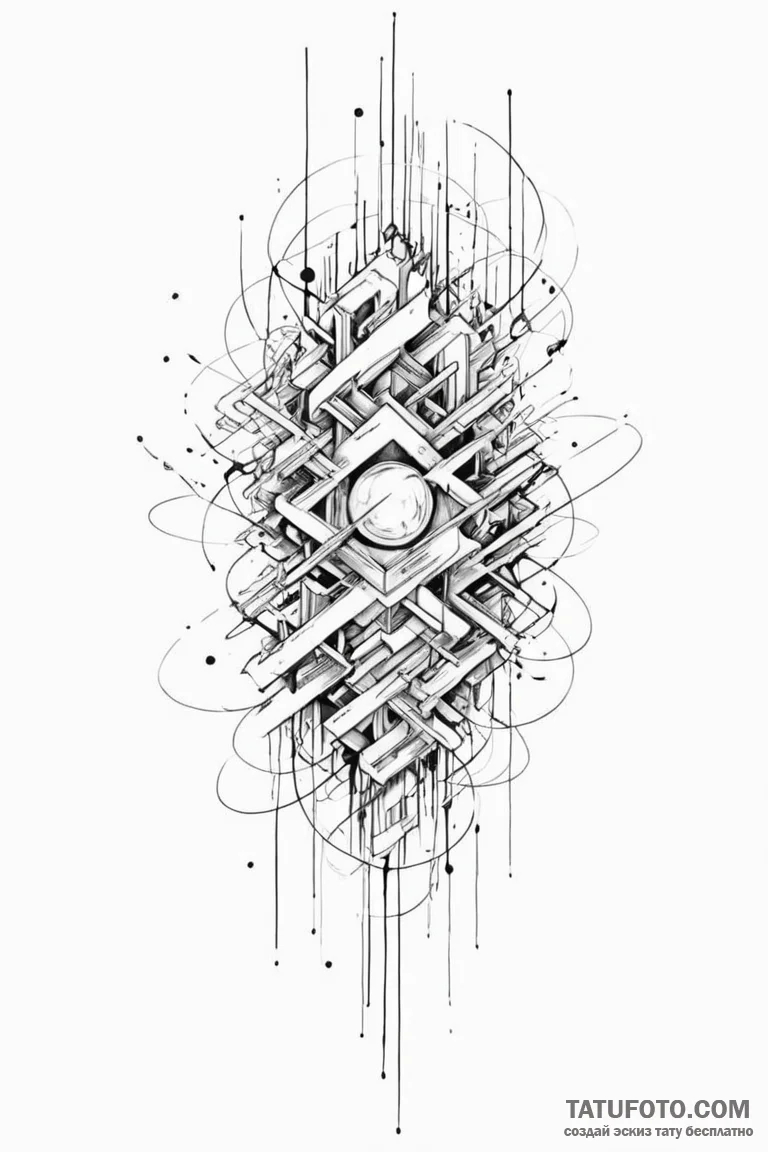Tattoo design an abstract representation of "... - эскиз тату (№1750902367_1, 26.06.2025 01:46) — Tatufoto.com