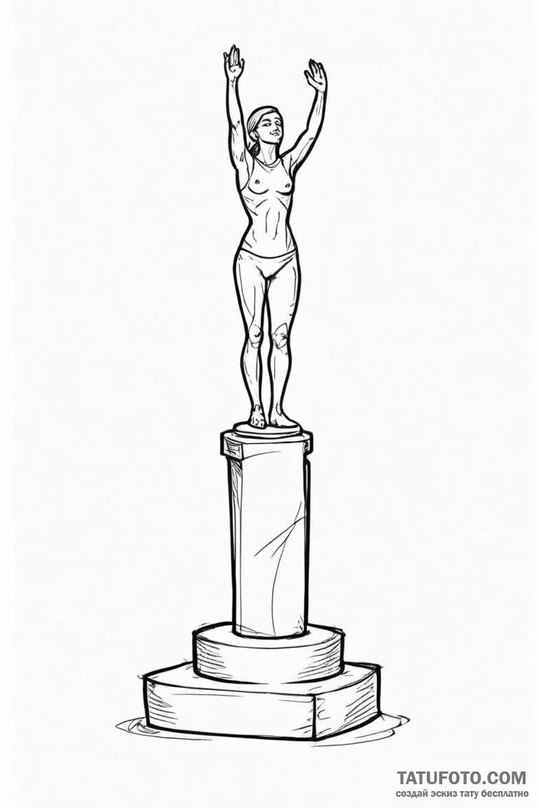 Tattoo sketch a stylized "first place" podium... - эскиз тату (№1750902526_0, 26.06.2025 01:48) — Tatufoto.com