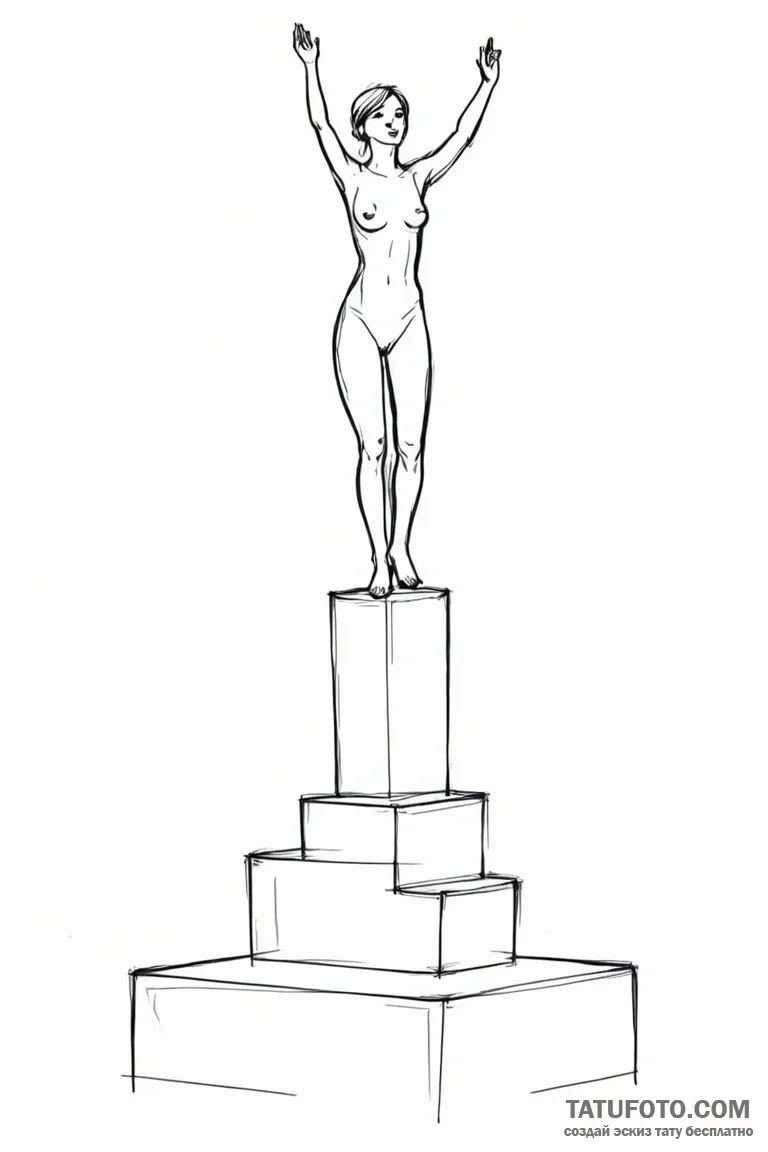 Tattoo sketch a stylized "first place" podium... - эскиз тату (№1750902526_1, 26.06.2025 01:48) — Tatufoto.com