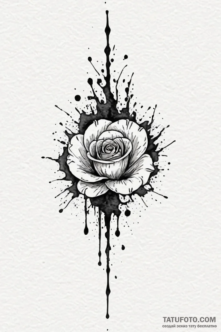 Tattoo design a watercolor splash that visual... - эскиз тату (№1750903353_1, 26.06.2025 02:02) — Tatufoto.com