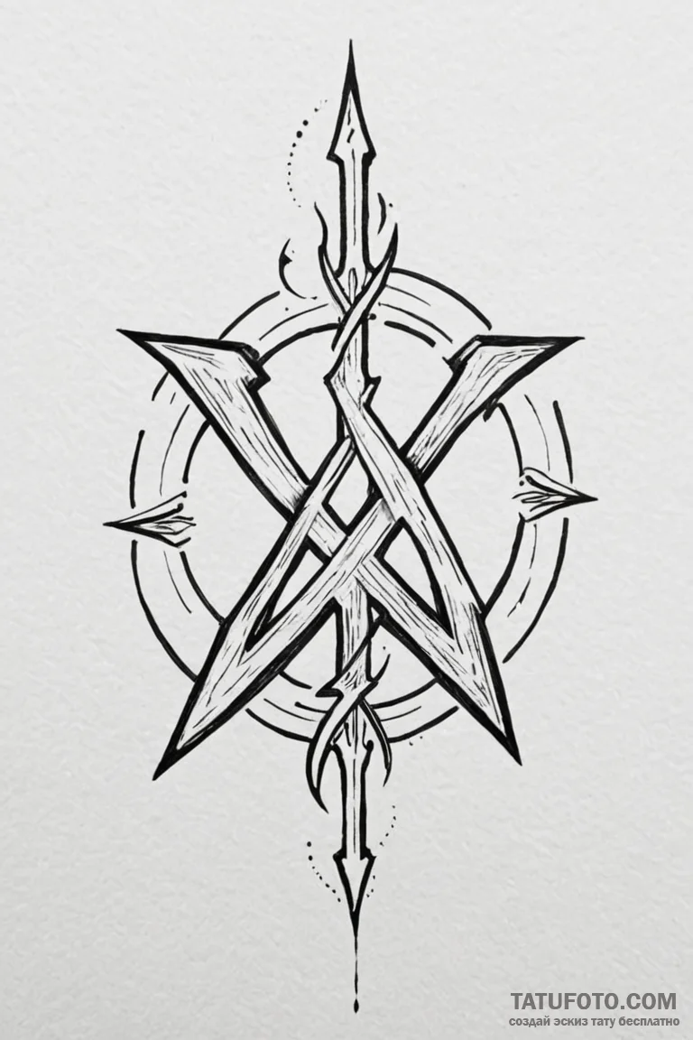 84. tattoo design: a minimalist "krada" rune,... - эскиз тату (№1750903892_0, 26.06.2025 02:11) — Tatufoto.com