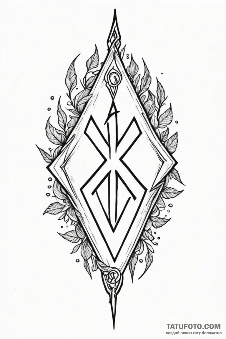 84. tattoo design: a minimalist "krada" rune,... - эскиз тату (№1750903892_1, 26.06.2025 02:11) — Tatufoto.com
