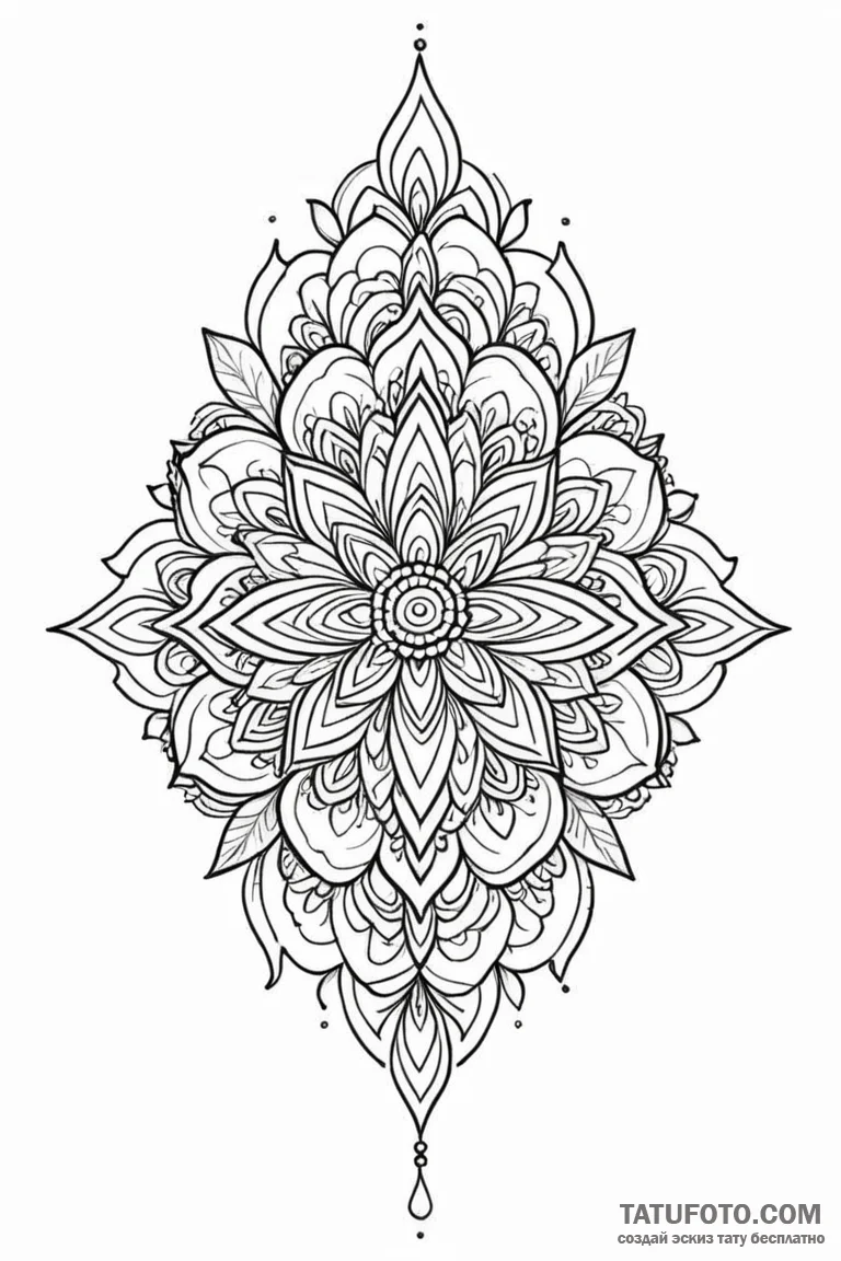 Tattoo sketch a subtle 'mandala' fragment tha... - эскиз тату (№1750905134_0, 26.06.2025 02:32) — Tatufoto.com