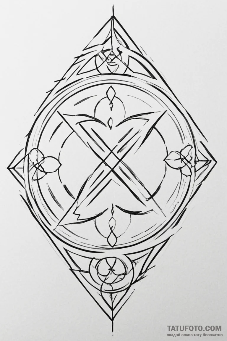 68. tattoo sketch: a "alatyr" rune as the cor... - эскиз тату (№1750905982_1, 26.06.2025 02:46) — Tatufoto.com