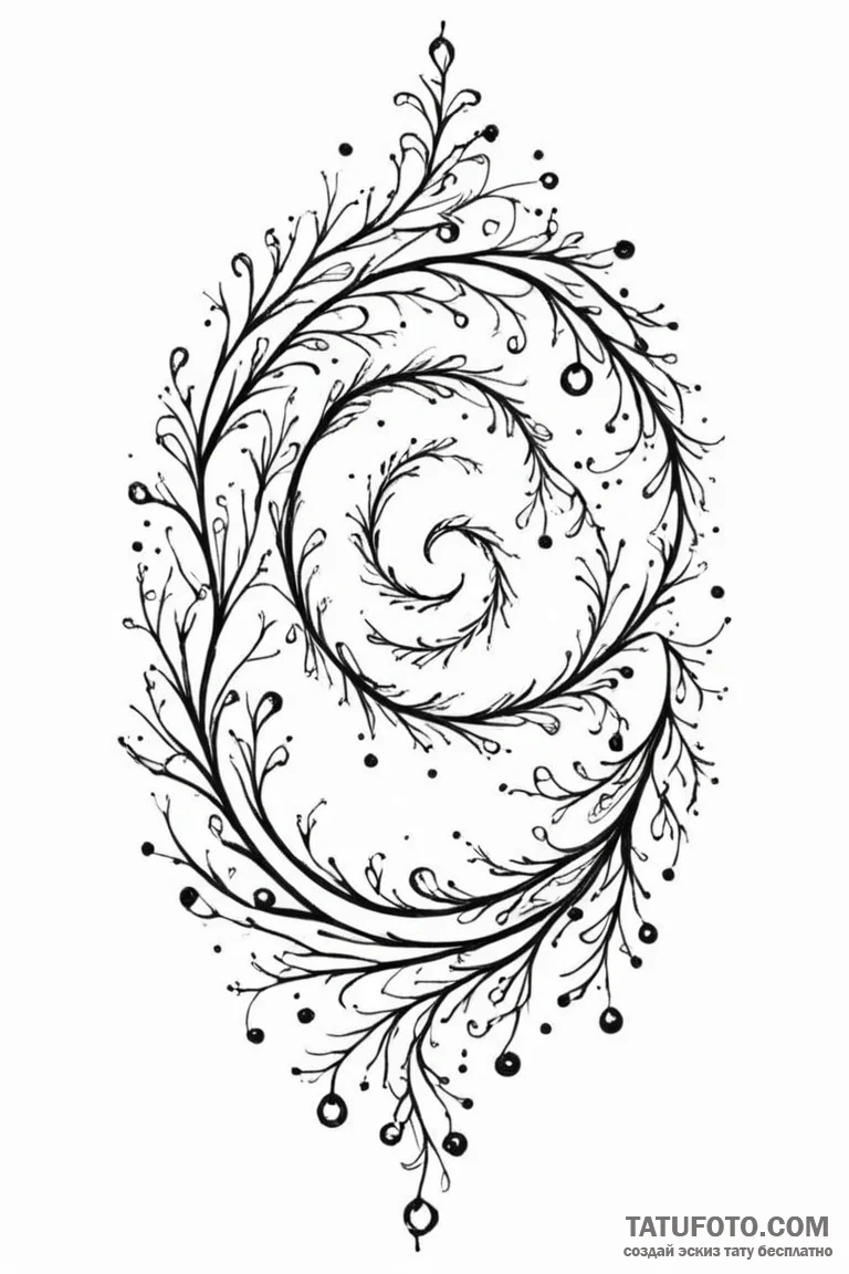 Tattoo design a galaxy swirl that branches of... - эскиз тату (№1750906178_1, 26.06.2025 02:49) — Tatufoto.com