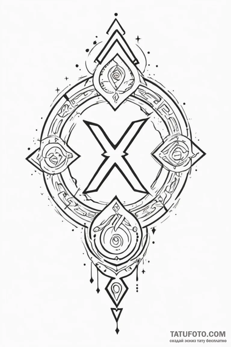115. tattoo sketch: "istok" rune with subtle... - эскиз тату (№1750906840_1, 26.06.2025 03:00) — Tatufoto.com