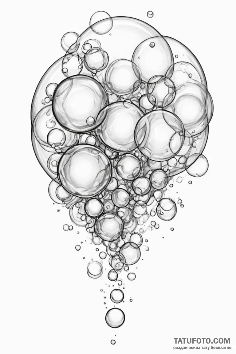 Tattoo sketch an abstract "bubble" effect, so... - эскиз тату (№1750906907_0, 26.06.2025 03:01) — Tatufoto.com