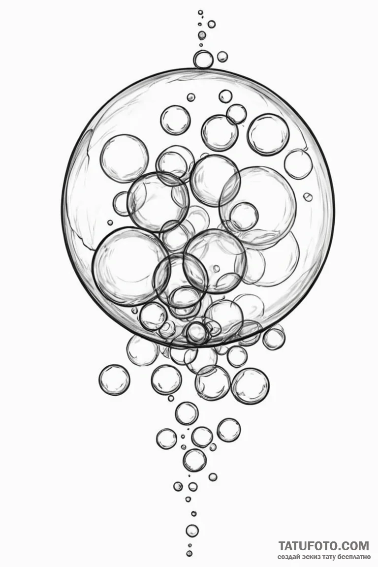 Tattoo sketch an abstract "bubble" effect, so... - эскиз тату (№1750906907_1, 26.06.2025 03:01) — Tatufoto.com
