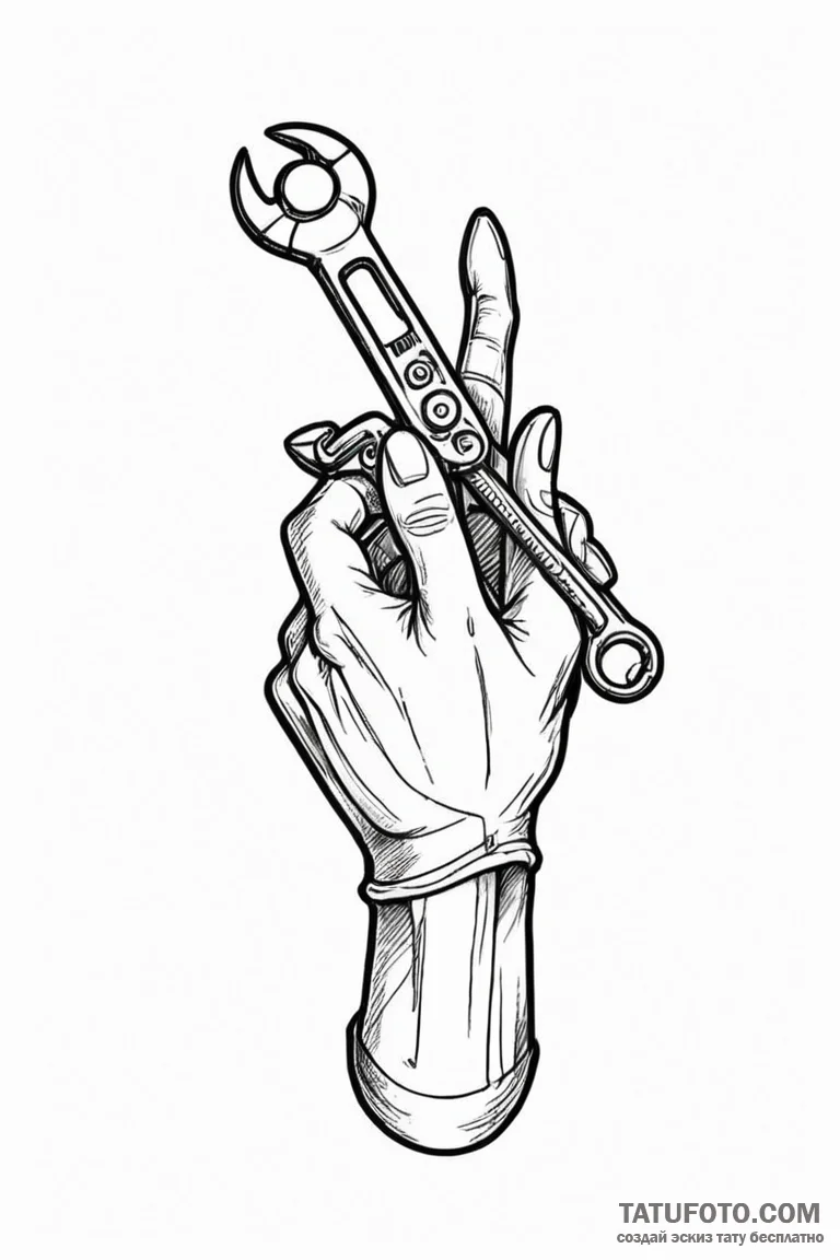 Tattoo design a stylized cybernetic hand hold... - эскиз тату (№1750907969_0, 26.06.2025 03:19) — Tatufoto.com