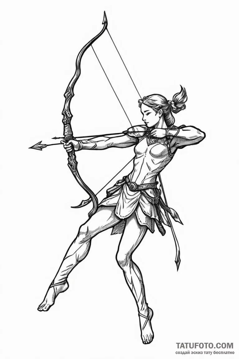 Tattoo sketch a sagittarius archer accidental... - эскиз тату (№1750908890_0, 26.06.2025 03:34) — Tatufoto.com