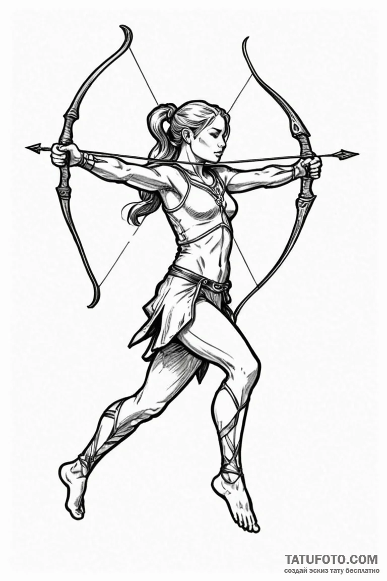 Tattoo sketch a sagittarius archer accidental... - эскиз тату (№1750908890_1, 26.06.2025 03:34) — Tatufoto.com