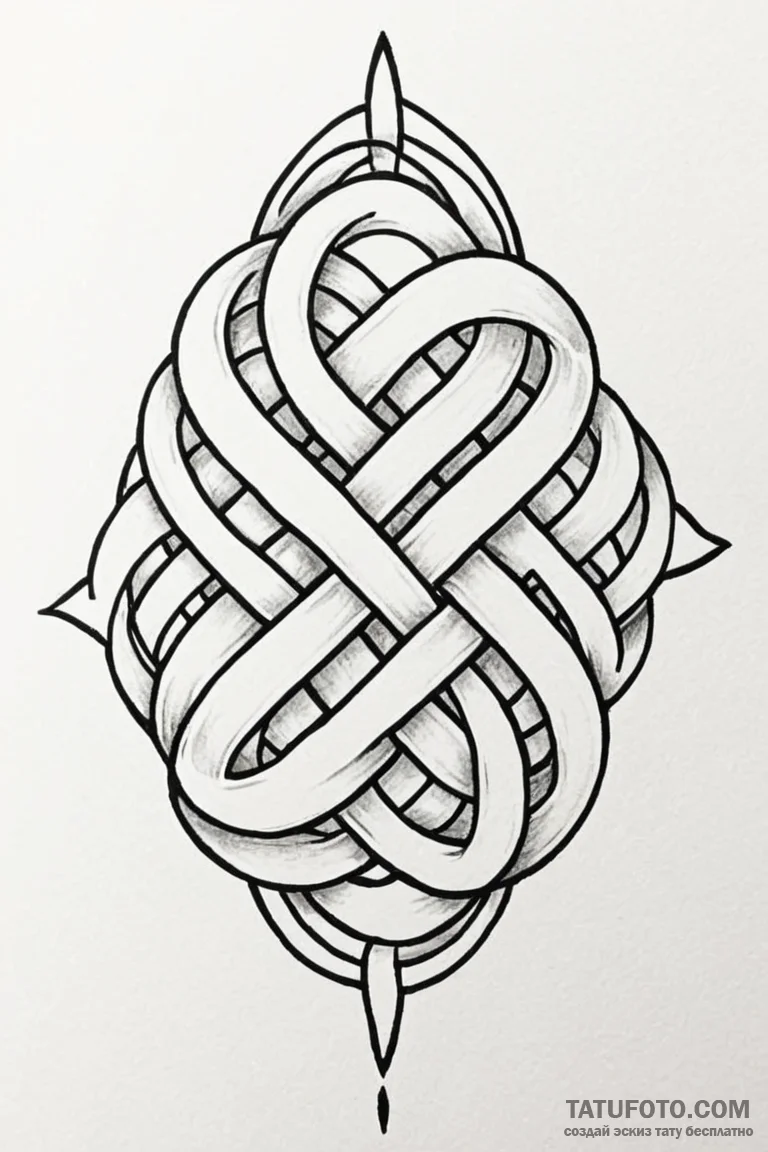 Tattoo design a stylized 'family' knot from v... - эскиз тату (№1750909606_0, 26.06.2025 03:46) — Tatufoto.com
