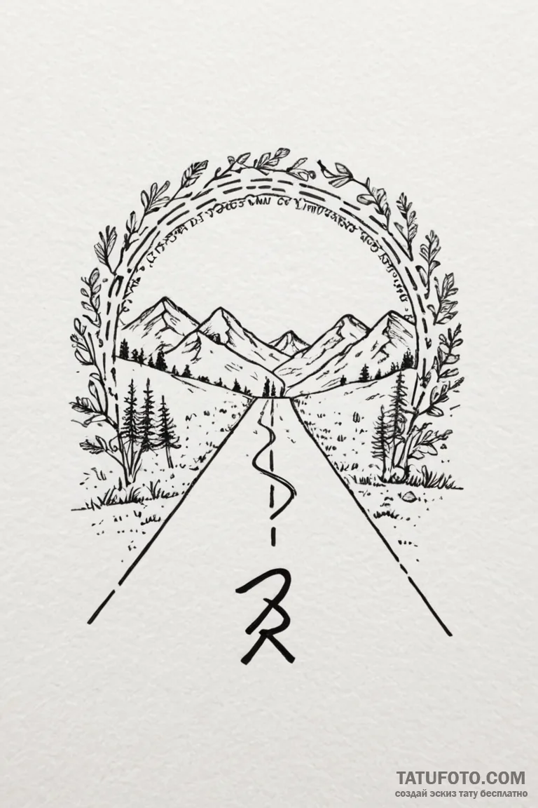 руна радуга (rainbow, road, joy, union) - эскиз тату (№1750910613_0, 26.06.2025 04:03) — Tatufoto.com