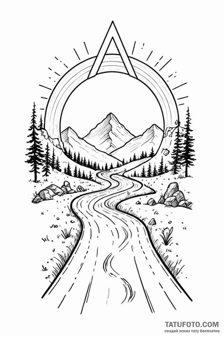 руна радуга (rainbow, road, joy, union) - эскиз тату (№1750910613_1, 26.06.2025 04:03) — Tatufoto.com
