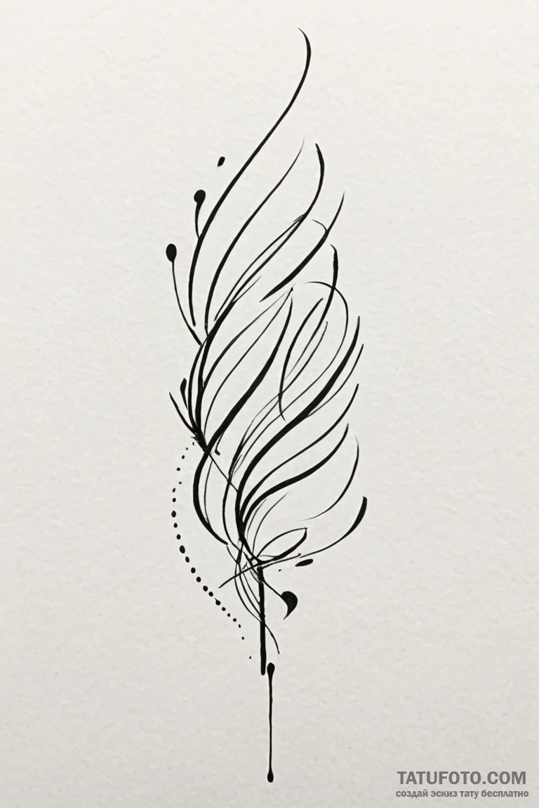 Tattoo design a small, abstract brushstroke r... - эскиз тату (№1750912509_0, 26.06.2025 04:35) — Tatufoto.com
