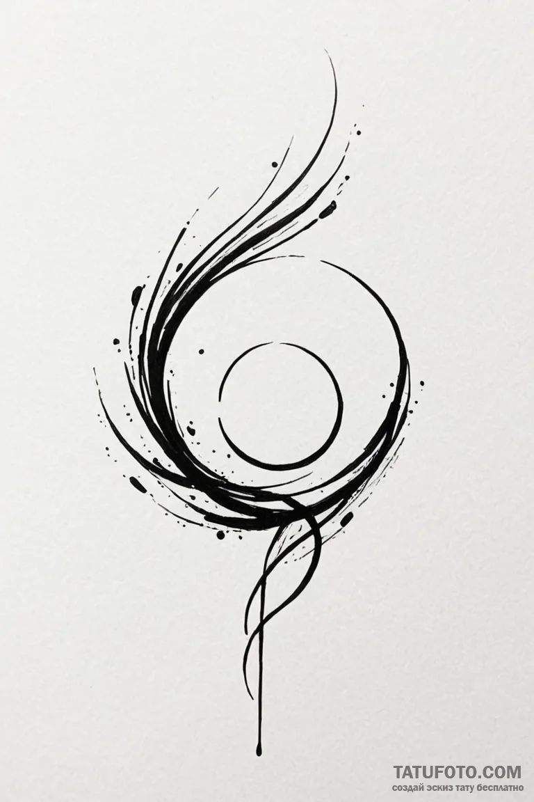 Tattoo design a small, abstract brushstroke r... - эскиз тату (№1750912509_1, 26.06.2025 04:35) — Tatufoto.com