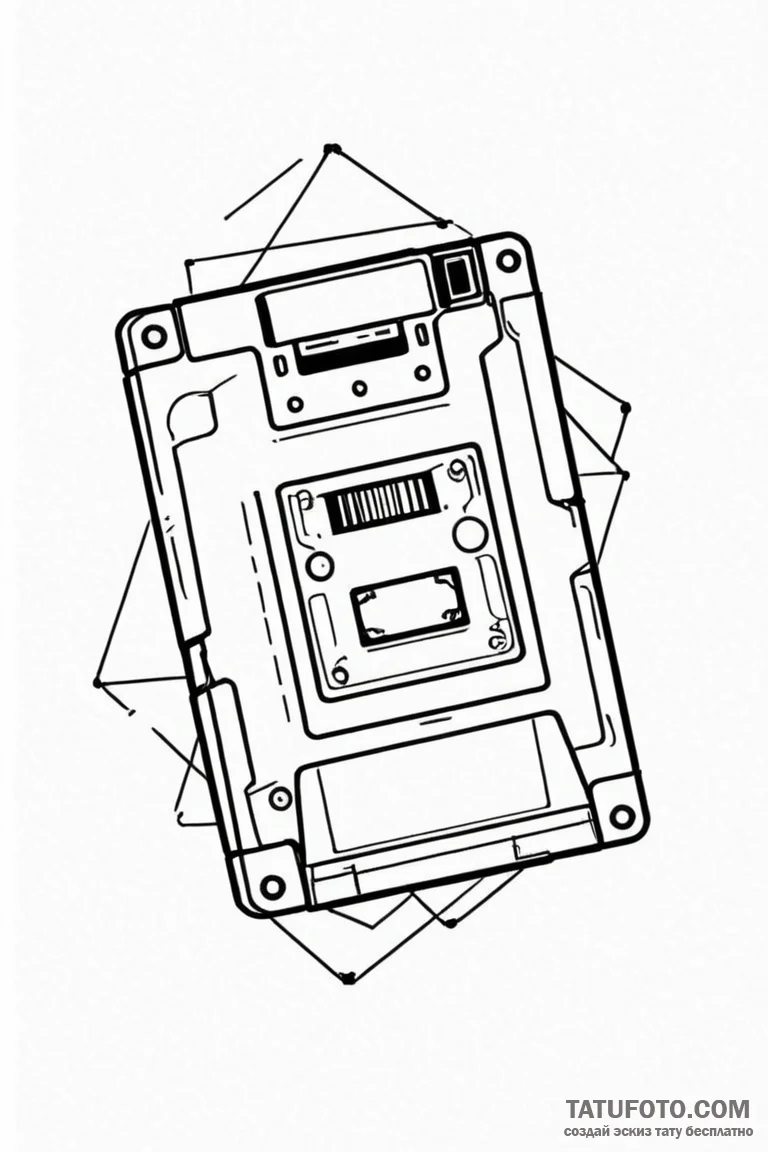 Tattoo sketch a floppy disk transforming into... - эскиз тату (№1750915207_1, 26.06.2025 05:20) — Tatufoto.com