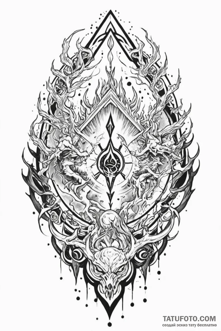 Tattoo design: a depiction of the creation of... - эскиз тату (№1750916781_0, 26.06.2025 05:46) — Tatufoto.com