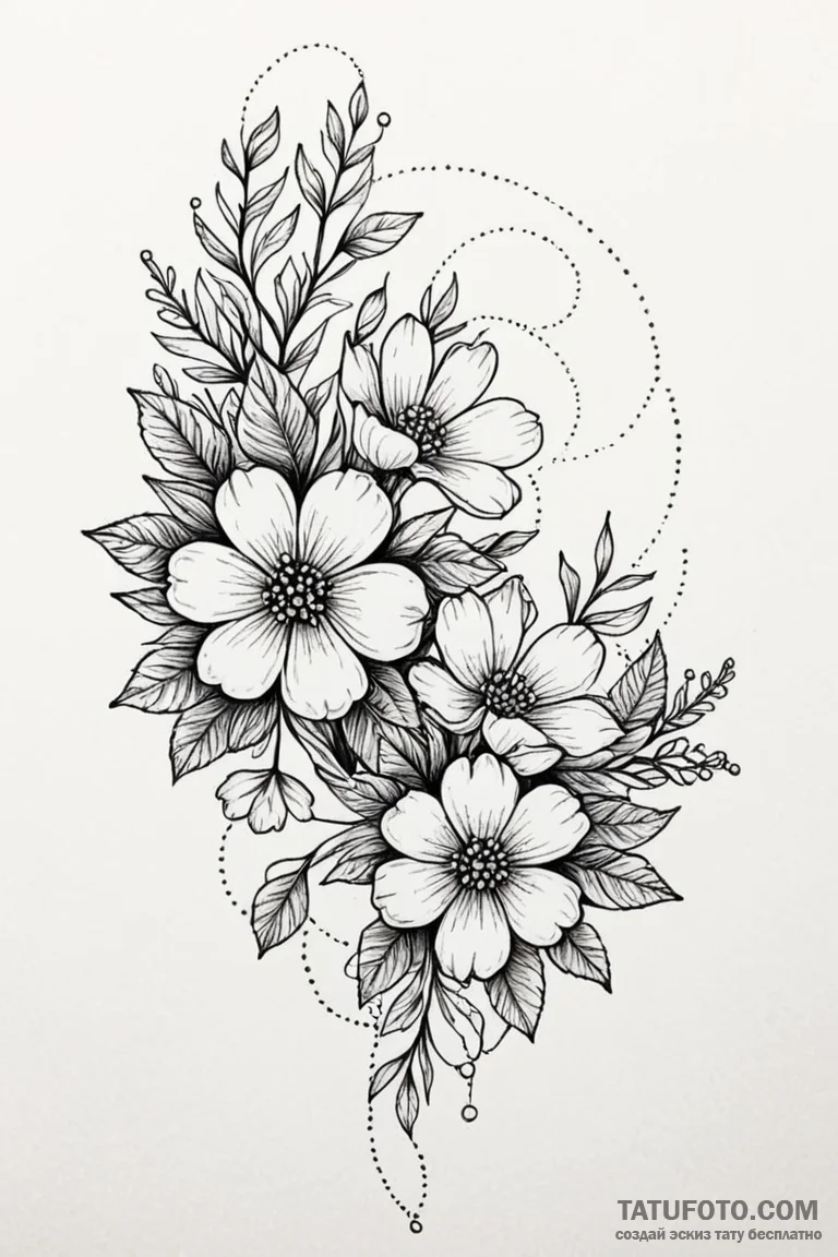 Tattoo design a secret garden with glowing fl... - эскиз тату (№1750917262_1, 26.06.2025 05:54) — Tatufoto.com