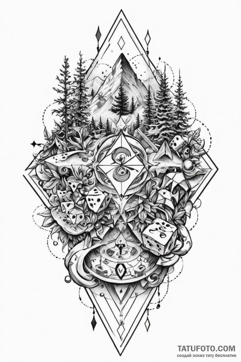 Tattoo sketch an abstract representation of a... - эскиз тату (№1750920451_1, 26.06.2025 06:47) — Tatufoto.com